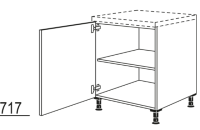 Onderkast met doorlopende deur 60 cm breed