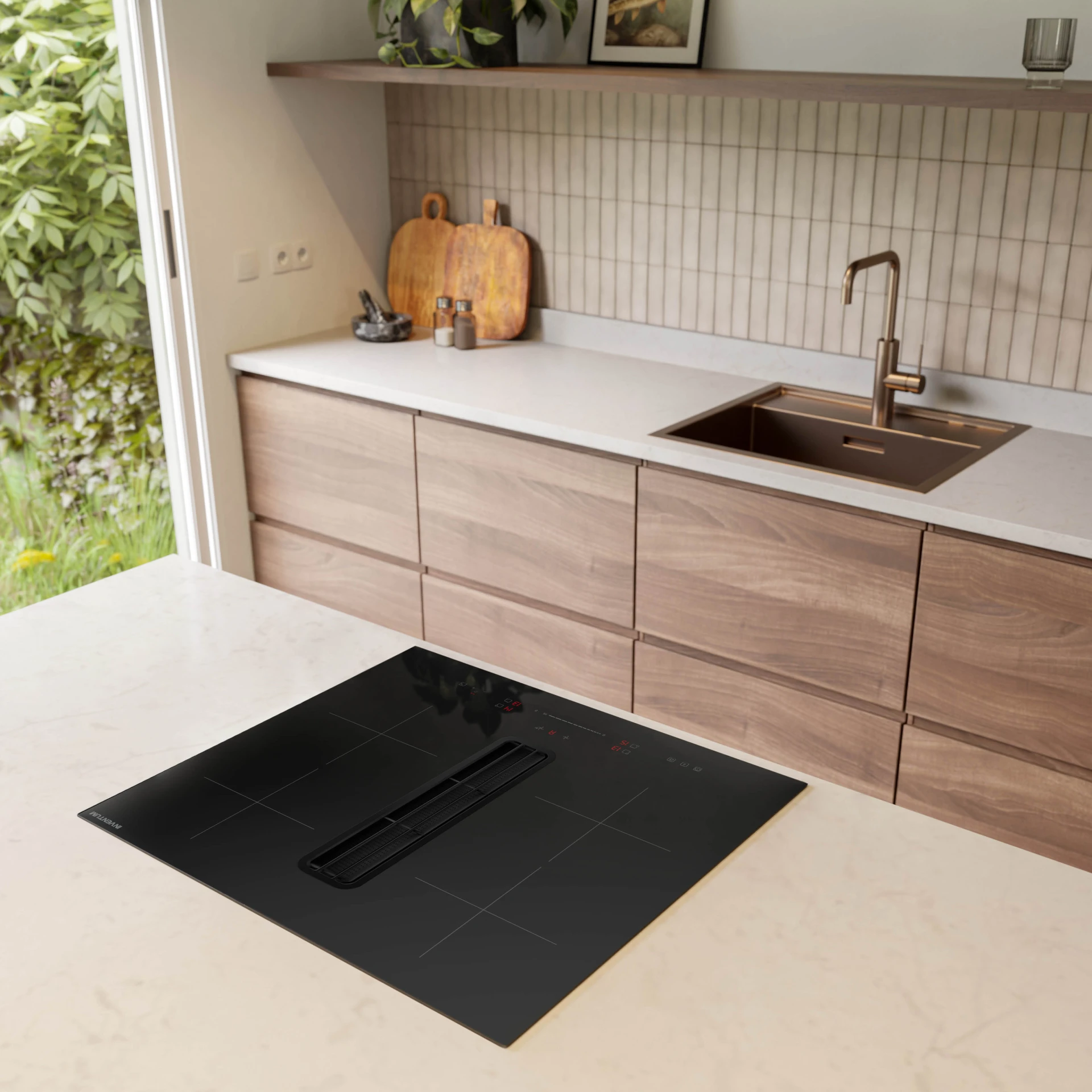 Inventum IKA6035 – Inductiekookplaat 60 cm met geïntegreerde afzuiging