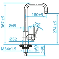 Caressi Basic Line – Éénhendel Keukenmengkraan CABL001CH chroom