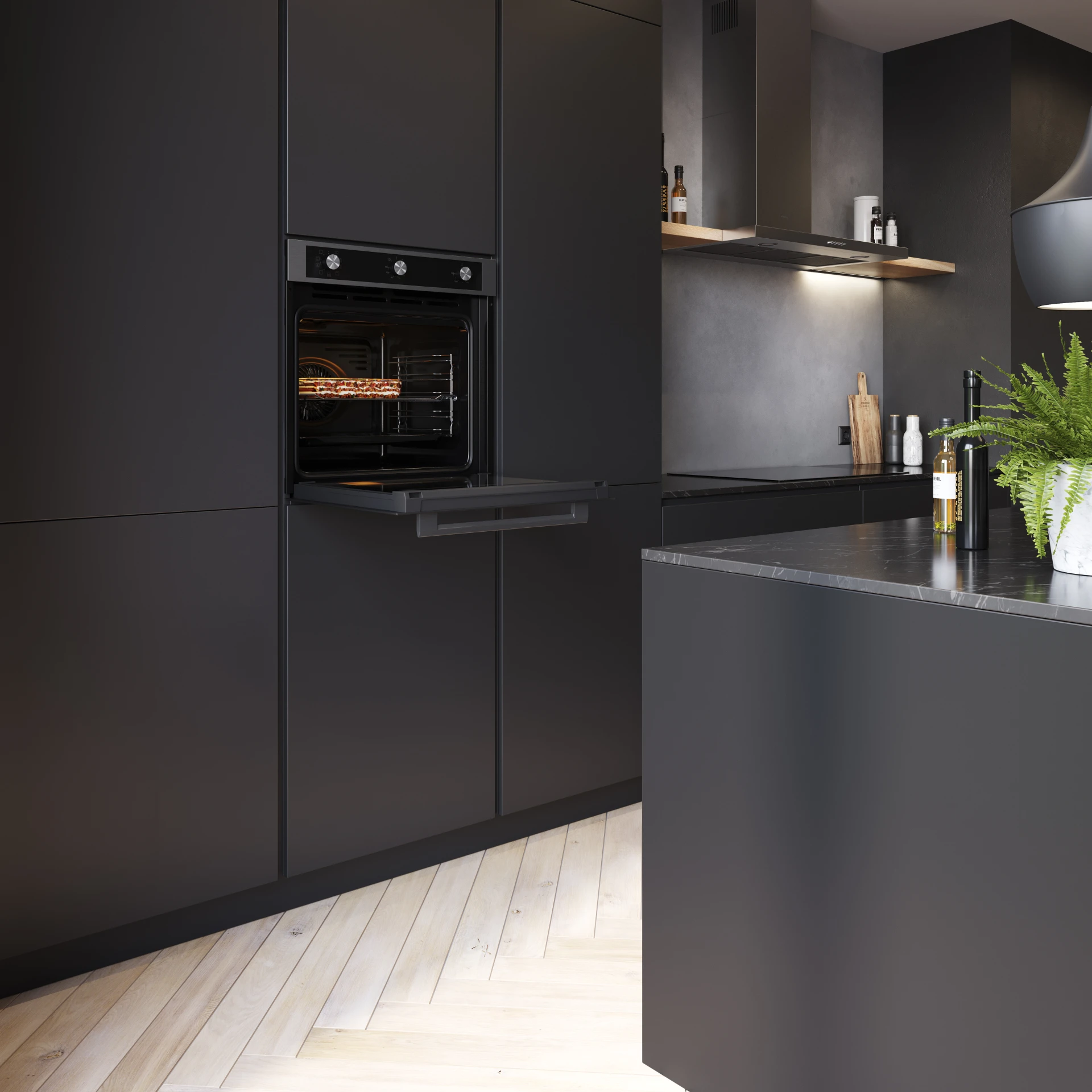 Oven - 72 l - Nis 60 cm - Zwart/RVS IOH6072RK