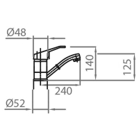 CARESSI Basic Line CABL110CH Eenhendel keukenmengkraan