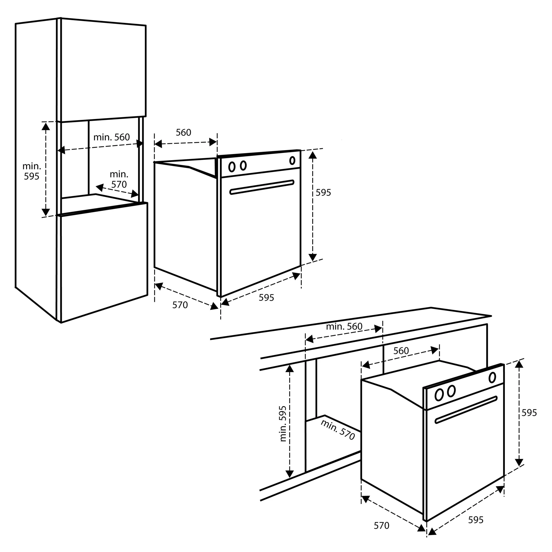 Oven - 70 l - Nis 60 cm - Zwart IOC6070GK