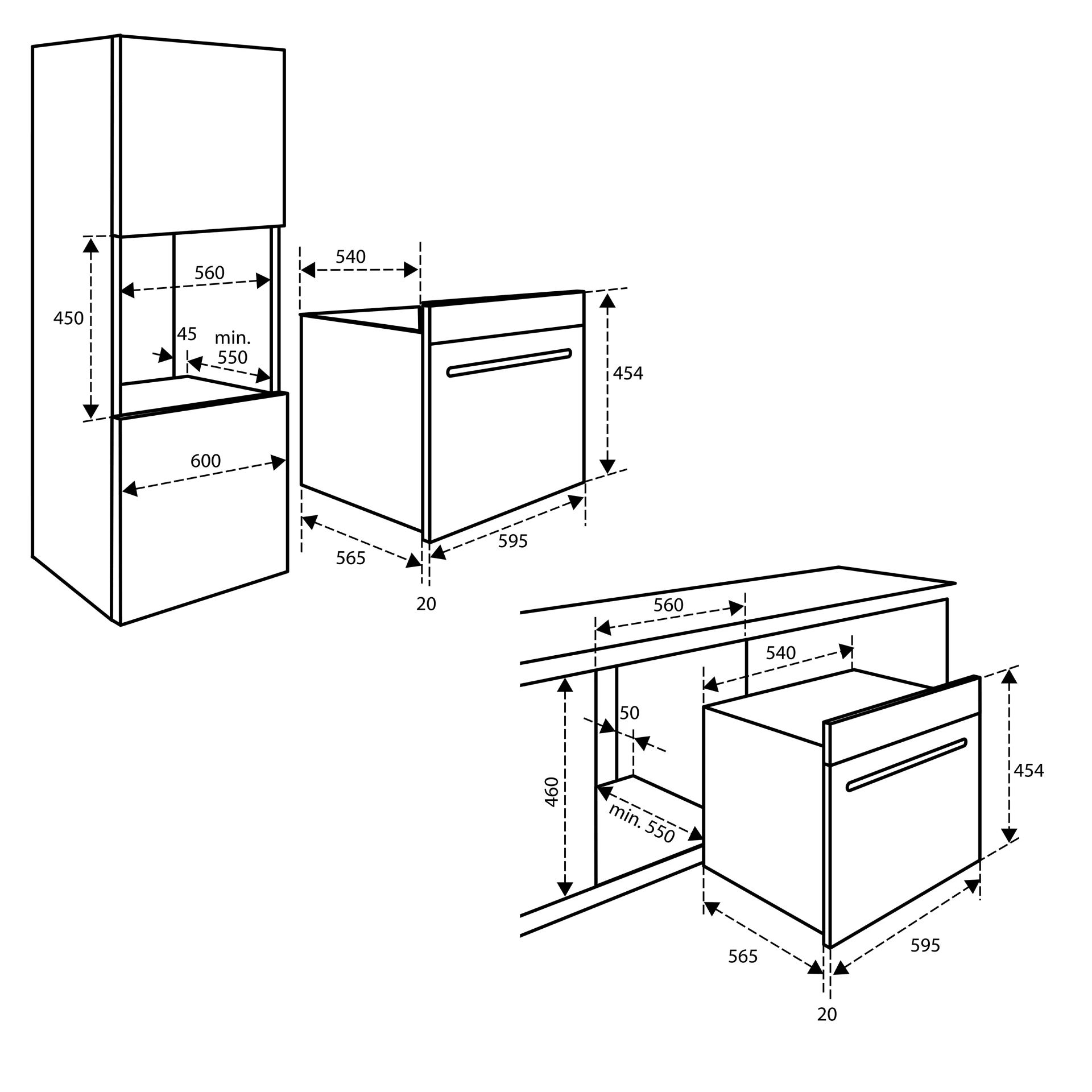 Combi oven - 50 l - Nis 45 cm - Zwart IMC4535GT