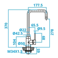 CARESSI Basic Line CABL004CH ECO Eenhendel keukenmengkraan