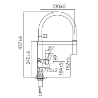 CARESSI CA1112CH ECO Eenhendel keukenmengkraan