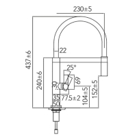 CARESSI CA1112CO ECO Copper Line Eenhendel keukenmengkraan