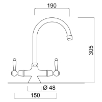 CUCINA Praga Tweehendel keukenmengkraan  F7551P CR