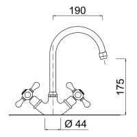 CUCINA Lotus Tweegreeps keukenmengkraan S552