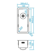 CARESSI CAPP16R10 Spoelbak