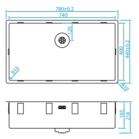 CARESSI CAPP74R10 Spoelbak