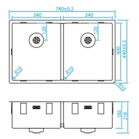 CARESSI CAPP3434R10 Spoelbak