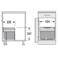 HAILO AS Space Saver Tandem Afvalemmer 644911