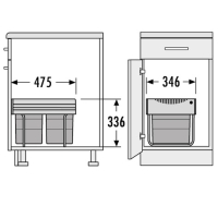 HAILO Tandem RB Afvalemmer 3641121