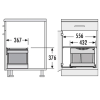 HAILO Tandem S Plus Afvalemmer 3644801