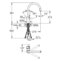 GROHE Concetto keukenkraan 32663001. Chroom