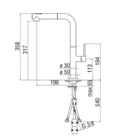NOBILI Pop keukenkraan PO108137FLP. Diamond Smoke