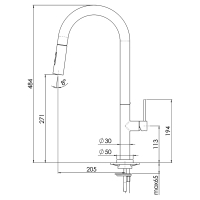 NOBILI Pop keukenkraan PO108137FLP. Diamond Smoke.
