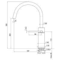 NOBILI Velis keukenkraan VE125133IX. RVS-Look.