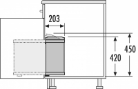 HAILO Duo Afvalsysteem 2x8L &ndash; Inbouw, Antraciet
